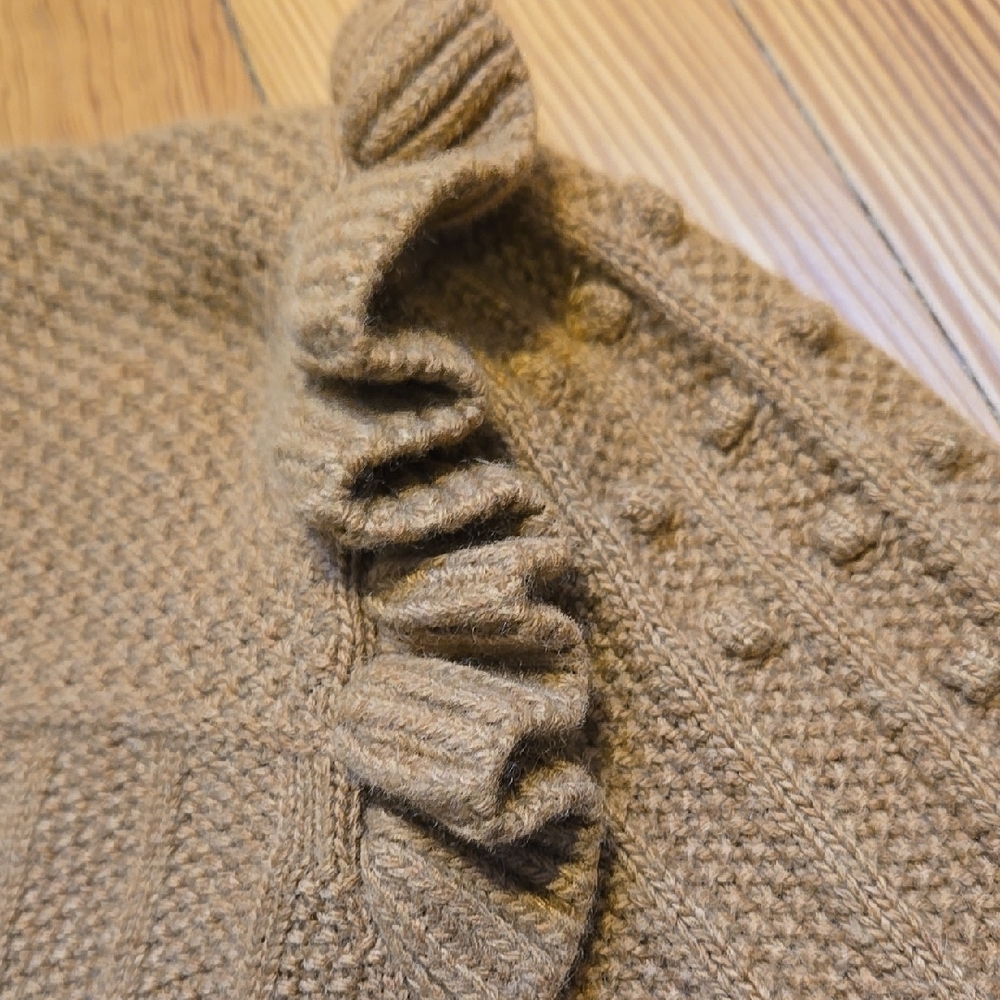 Ottod'Ame Camel Wool Cashmere Blend Ruffle Detail Bohemian Knit Sweater Size 6 - Picture 11 of 13